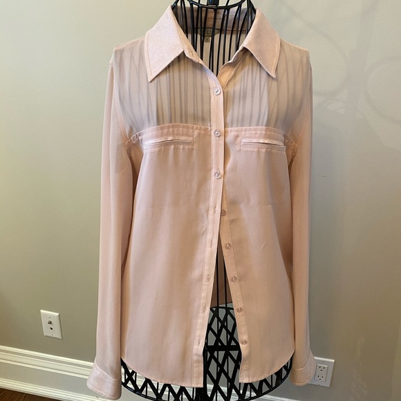 Rose Pink Sheer Blouse - Picture 2 of 2